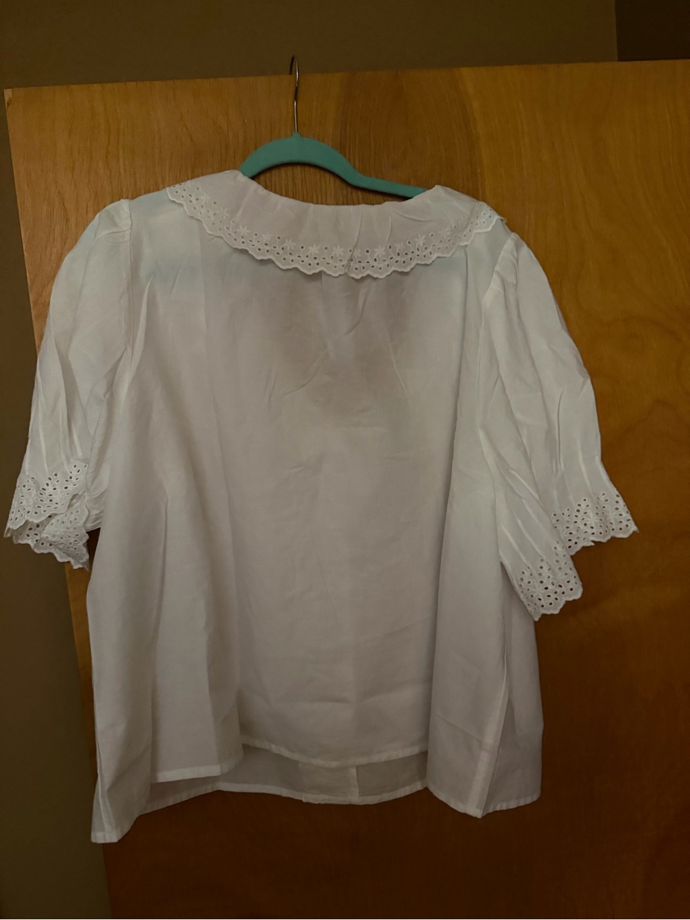 J. Crew White Eyelet Collar Blouse